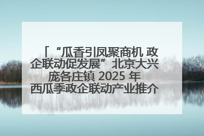 “瓜香引凤聚商机 政企联动促发展”北京大兴庞各庄镇 2025 年西瓜季政企联动产业推介活动圆满举行