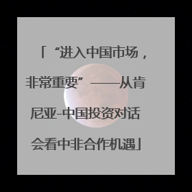 “进入中国市场，非常重要”——从肯尼亚-中国投资对话会看中非合作机遇
