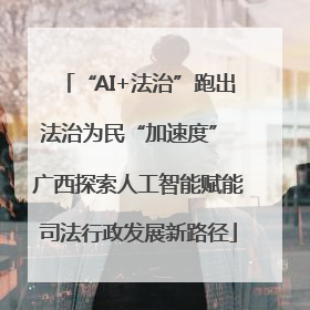 “AI+法治”跑出法治为民“加速度” 广西探索人工智能赋能司法行政发展新路径
