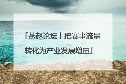 燕赵论坛丨把赛事流量转化为产业发展增量