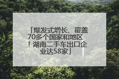 爆发式增长、覆盖70多个国家和地区！湖南二手车出口企业达58家