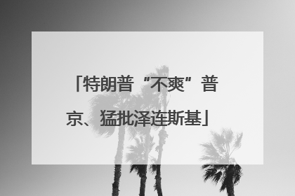 特朗普“不爽”普京、猛批泽连斯基