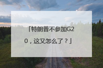 特朗普不参加G20，这又怎么了？