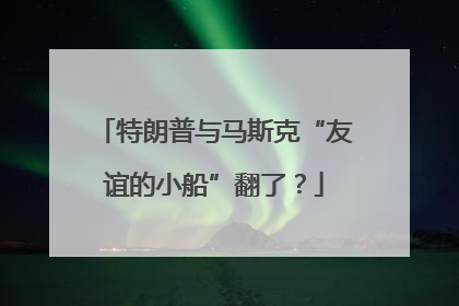 特朗普与马斯克“友谊的小船”翻了？