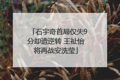石宇奇首局仅失9分却遭逆转 王祉怡将再战安洗莹