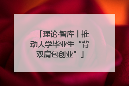 理论·智库丨推动大学毕业生“背双肩包创业”