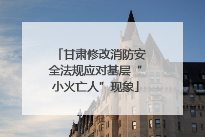 甘肃修改消防安全法规应对基层“小火亡人”现象