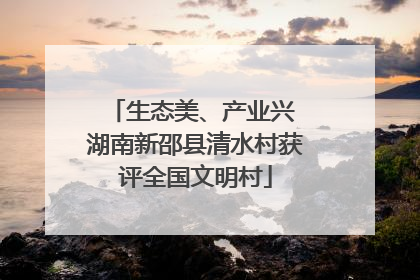 生态美、产业兴 湖南新邵县清水村获评全国文明村