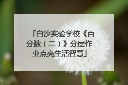 白沙实验学校《百分数（二）》分层作业点亮生活智慧