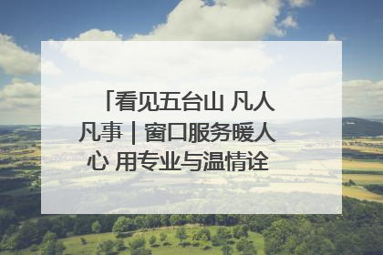 看见五台山 凡人凡事｜窗口服务暖人心 用专业与温情诠释责任担当