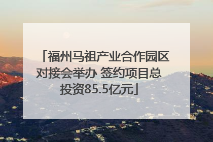 福州马祖产业合作园区对接会举办 签约项目总投资85.5亿元