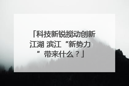 科技新锐搅动创新江湖 滨江“新势力”带来什么？
