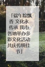 端午粽飘香 文化永传承 我市各地举办多彩文化活动共庆传统佳节