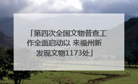 第四次全国文物普查工作全面启动以 来福州新发现文物1173处