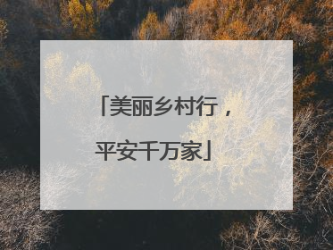美丽乡村行，平安千万家