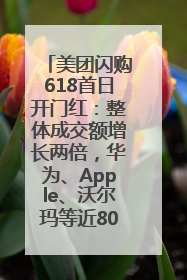 美团闪购618首日开门红：整体成交额增长两倍，华为、Apple、沃尔玛等近800个品牌翻倍增长