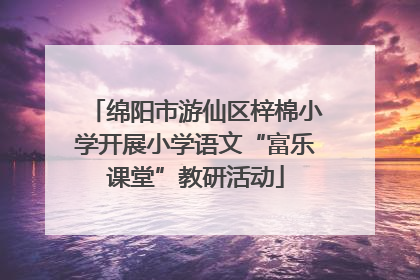 绵阳市游仙区梓棉小学开展小学语文“富乐课堂”教研活动
