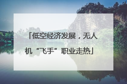 低空经济发展，无人机“飞手”职业走热