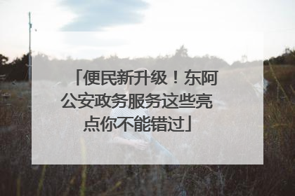 便民新升级！东阿公安政务服务这些亮点你不能错过