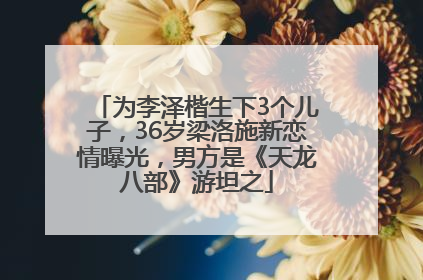 为李泽楷生下3个儿子，36岁梁洛施新恋情曝光，男方是《天龙八部》游坦之
