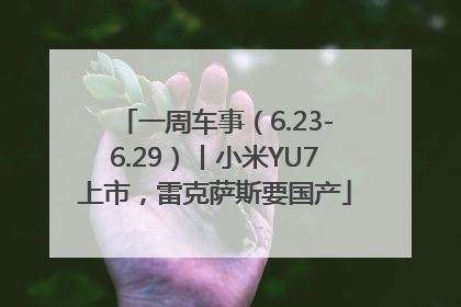 一周车事（6.23-6.29）丨小米YU7上市，雷克萨斯要国产