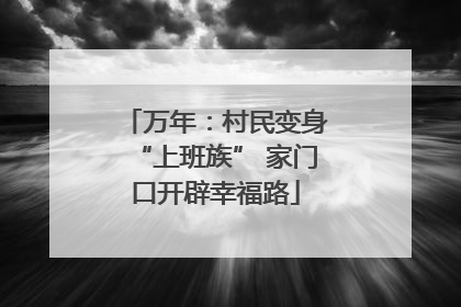 万年：村民变身“上班族” 家门口开辟幸福路