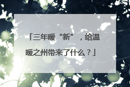 三年暖“新”，给温暖之州带来了什么？