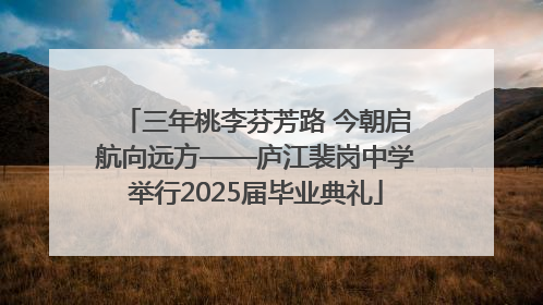 三年桃李芬芳路 今朝启航向远方——庐江裴岗中学举行2025届毕业典礼