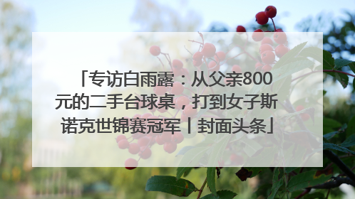 专访白雨露：从父亲800元的二手台球桌，打到女子斯诺克世锦赛冠军丨封面头条