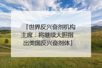 世界反兴奋剂机构主席：将继续大胆指出美国反兴奋剂体