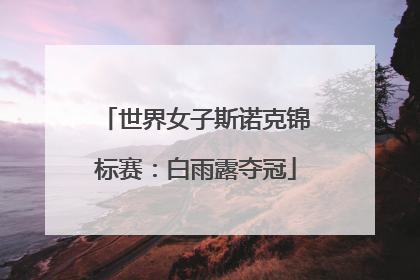 世界女子斯诺克锦标赛：白雨露夺冠