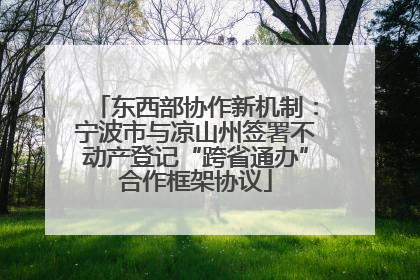 东西部协作新机制：宁波市与凉山州签署不动产登记“跨省通办”合作框架协议