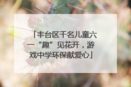 丰台区千名儿童六一“趣”见花开，游戏中学环保献爱心
