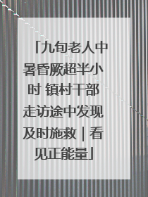 九旬老人中暑昏厥超半小时 镇村干部走访途中发现及时施救｜看见正能量