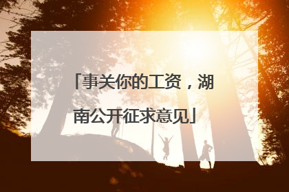 事关你的工资，湖南公开征求意见