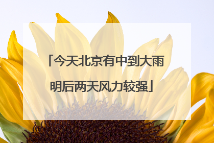 今天北京有中到大雨 明后两天风力较强