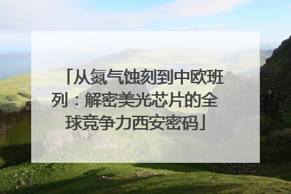 从氮气蚀刻到中欧班列：解密美光芯片的全球竞争力西安密码