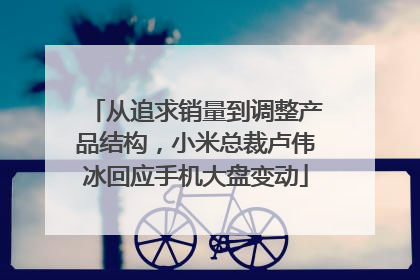 从追求销量到调整产品结构，小米总裁卢伟冰回应手机大盘变动