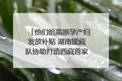 他们给高原孕产妇发放补贴 湖南援藏队协助打造西藏首家高原产儿协同中心