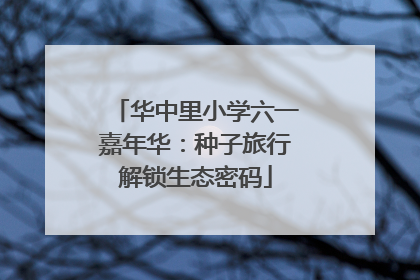 华中里小学六一嘉年华：种子旅行解锁生态密码