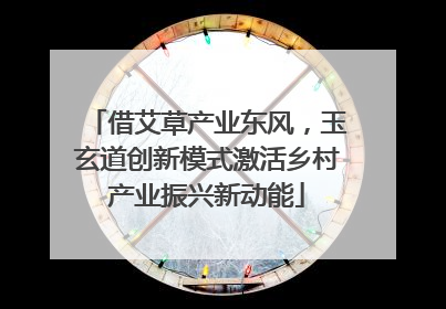 借艾草产业东风，玉玄道创新模式激活乡村产业振兴新动能