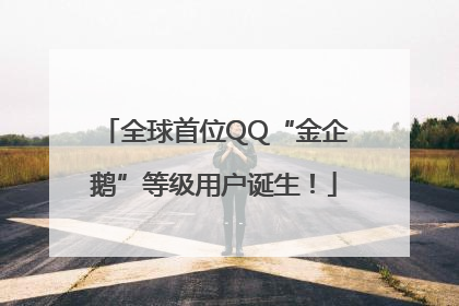 全球首位QQ“金企鹅”等级用户诞生！