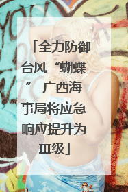 全力防御台风“蝴蝶” 广西海事局将应急响应提升为Ⅲ级