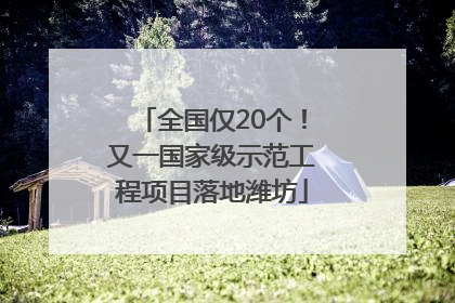 全国仅20个！又一国家级示范工程项目落地潍坊