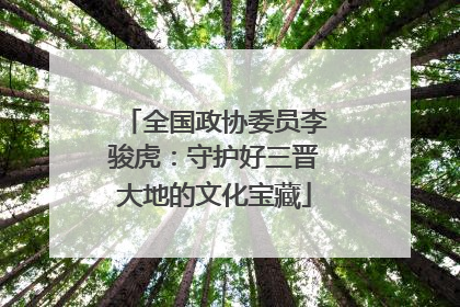 全国政协委员李骏虎：守护好三晋大地的文化宝藏