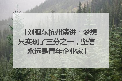 刘强东杭州演讲：梦想只实现了三分之一，坚信永远是青年企业家