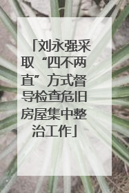 刘永强采取“四不两直”方式督导检查危旧房屋集中整治工作