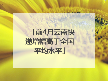 前4月云南快递增幅高于全国平均水平