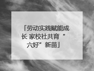 劳动实践赋能成长 家校社共育“六好”新苗