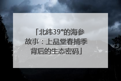 北纬39°的海参故事：上品堂春捕季背后的生态密码